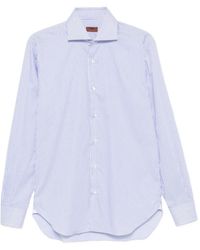 Barba Napoli - Vertical-Stripe Spread-Collar Shirt - Lyst