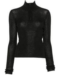 Frankie Shop - Sade Half-Zip Ribbed-Knit Top - Lyst
