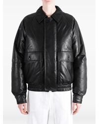 AURALEE - Veste En Cuir À Manches Raglan - Lyst