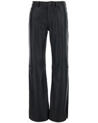 Grifoni - Wide-Leg Leather Trousers - Lyst