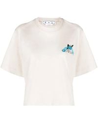 Off-White c/o Virgil Abloh - バタフライプリント クロップドtシャツ - Lyst