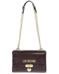 Moschino - Crocodile-Effect Shoulder Bag - Lyst
