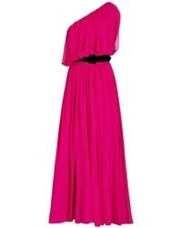 Badgley Mischka - One-Shoulder Draped Maxi Dress - Lyst