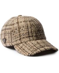 Prada - Tweed Baseball Cap - Lyst