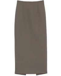 KHAITE - Winton Rear-Slit Midi Skirt - Lyst