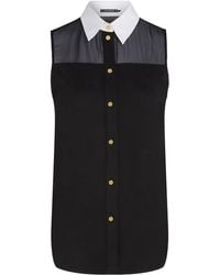 KARL LAGERFELD - Poplin Collar Blouse - Lyst
