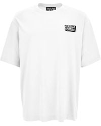 Versace Jeans Couture - T-Shirt Mit Logo-Schild - Lyst