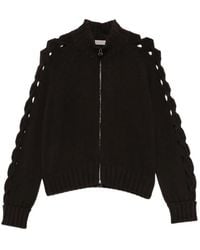 D.exterior - Braided-Sleeve Zip-Up Sweater - Lyst