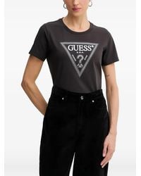 Guess - Triangle-Logo Cotton T-Shirt - Lyst