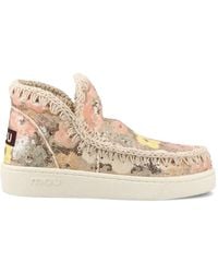 Mou - Sequin-Embellished Floral Boots - Lyst