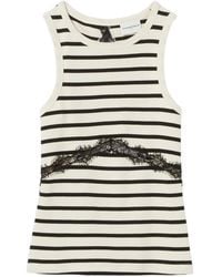 Claudie Pierlot - Striped Lace-Band Tank Top - Lyst