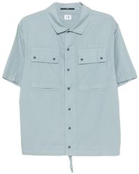 C.P. Company - Logo-Embroidered Short-Sleeve Overshirt - Lyst