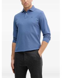 Hackett - Long-Sleeved Logo-Embroidered Polo Shirt - Lyst