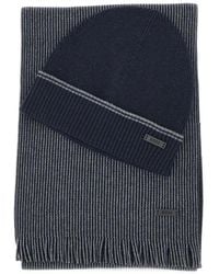 BOSS - Ensemble Bonnet Côtelé Et Écharpe Rayée - Lyst