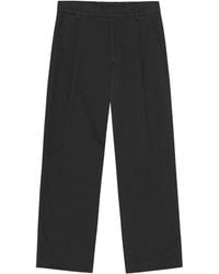 NN07 - Relaxed-Fit Pleated Trousers Crafted From Organic Cotton With A Lustrous Satin Finish - Lyst