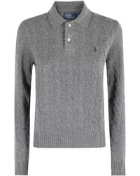 Polo Ralph Lauren - Cable-Knit Wool/Cashmere Polo Jumper - Lyst