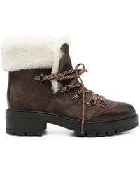 Aquazzura - Val D'Isere Shearling-Trim Ankle Boots - Lyst