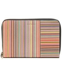 Paul Smith - Signature Stripe Leather Zipped Wallet - Lyst