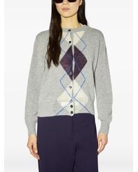 Liviana Conti - Button-Up Vest Met Argyle Ruit - Lyst