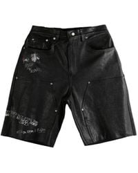 PALY - Holy Mountain Graffiti-Print Leather Shorts - Lyst