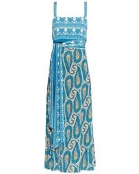 Etro - Patterned Tie-Waist Maxi Dress - Lyst