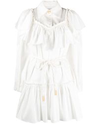 Aje. - White Dahlia Flounce Mini Dress - Lyst