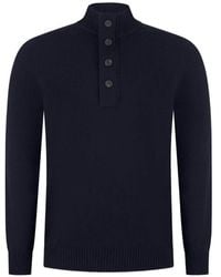 Gran Sasso - Pull Boutonné À Col Montant - Lyst