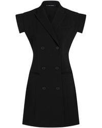 KARL LAGERFELD - Robe Courte À Boutonnière Décalée Et Épaules Structurées - Lyst