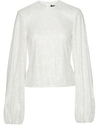 ROTATE BIRGER CHRISTENSEN - Sequin-Embellished Long-Sleeve Blouse - Lyst