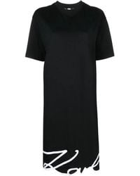 Karl Lagerfeld - Kleid Mit Signature-Saum - Lyst