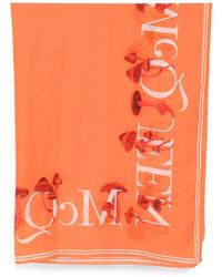McQueen - Mushroom-Print Logo Scarf - Lyst