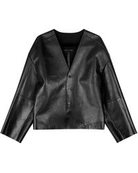 Entire studios - V-Neck Leather Jacket - Lyst