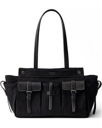 Prada - Route Large Canvas And Leather Tote Bag - Lyst