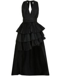 Elie Saab - Seidenkleid Mit Tiefem Ausschnitt - Lyst