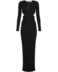 Elisabetta Franchi - V-Neck Knitted Maxi Dress - Lyst