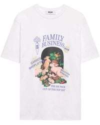 MSGM - Camiseta Con Estampado Gráfico - Lyst