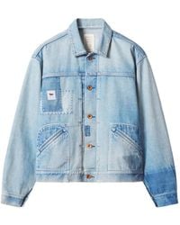 Maison Kitsuné - Veste En Denim De Coton Patchwork - Lyst