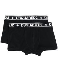 DSquared² Logo Boxers Twin Pack - Black