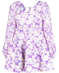 Acler - Ardanary Violet-print Minidress - Lyst