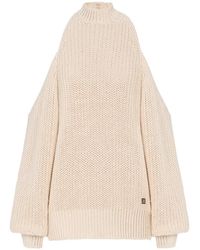 Balmain - Cotton Knit Open-Shoulder Jumper - Lyst