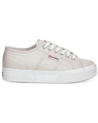 Superga - 2740 Platform Lame Lace-Up Low-Top Sneakers - Lyst