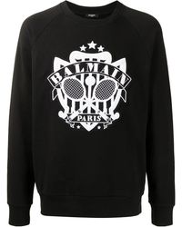 Balmain - Sweater Verfraaid Met Logo - Lyst