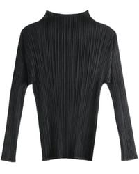 Pleats Please Issey Miyake - Pleated Long-Sleeve Top - Lyst