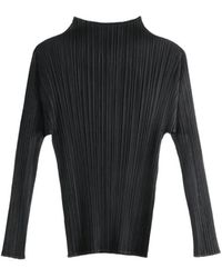 Pleats Please Issey Miyake - Pleated Long-Sleeve Top - Lyst
