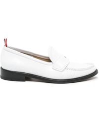 Thom Browne - Soft Spazzolato Leather Sole Pleated Varsity Loafers - Lyst