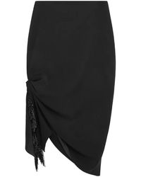 16Arlington - Ofanto Draped Fringe-Trimmed Midi Skirt - Lyst