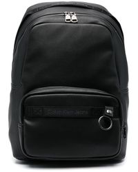 Calvin Klein Sac à dos zippé à détail de logo - Noir
