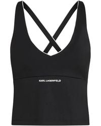 KARL LAGERFELD - Contrast-Piping Athleisure Tank Top - Lyst