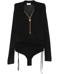Elisabetta Franchi - Chain-Detail Long-Sleeve Bodysuit - Lyst