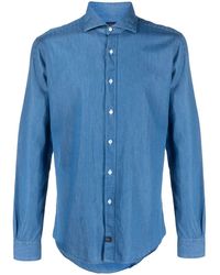 Fay - Overhemd Met Denim-Effect - Lyst